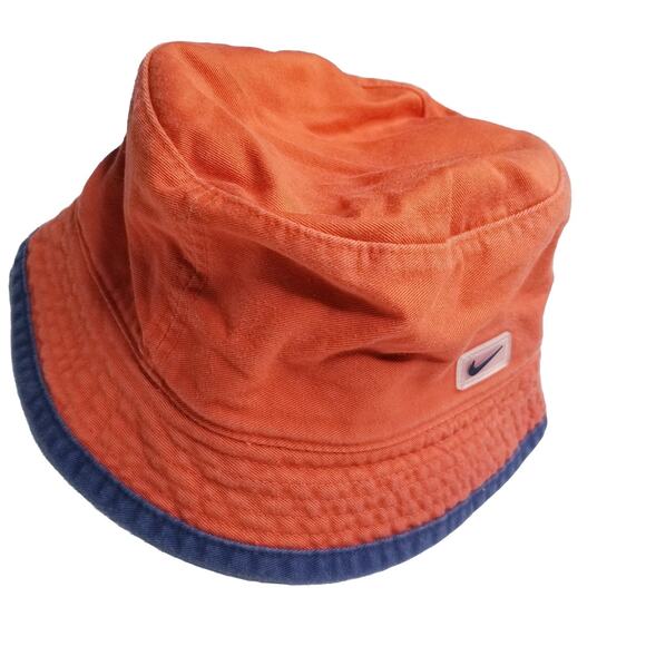 Vintage Y2K Nike Sportswear Bucket Hat Orange Blue Womens L XL Streetwear - Picture 3 of 9